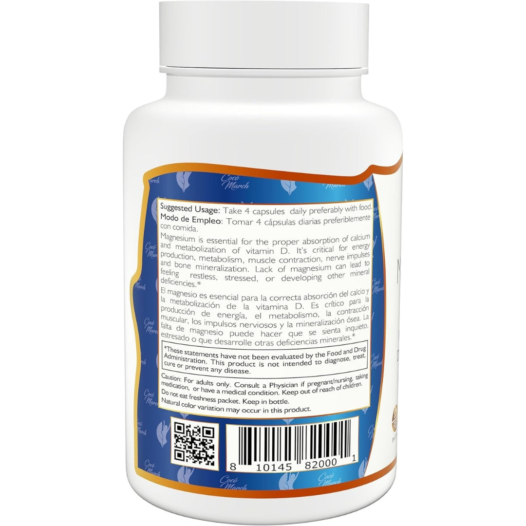 Citrato de Magnesio 800 Mg 120 Capsulas Coco March