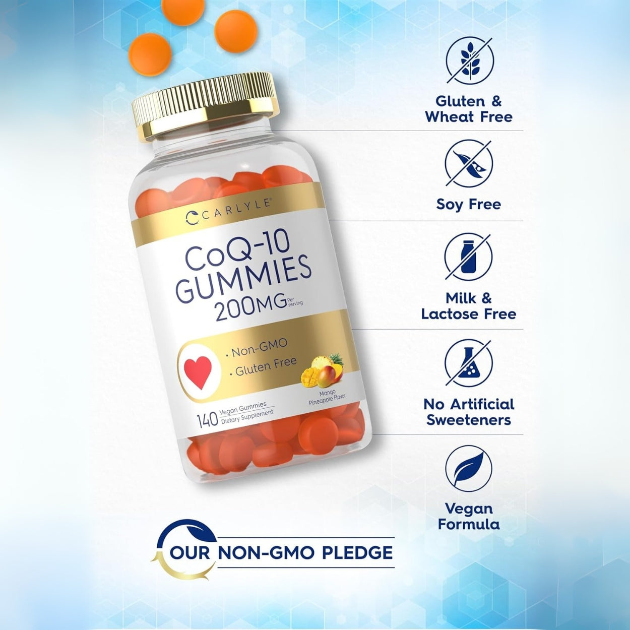 CoQ 10 200 Mg 140 Gomitas Carlyle