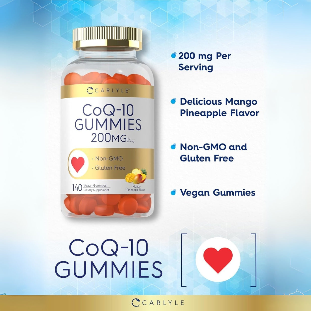 CoQ 10 200 Mg 140 Gomitas Carlyle