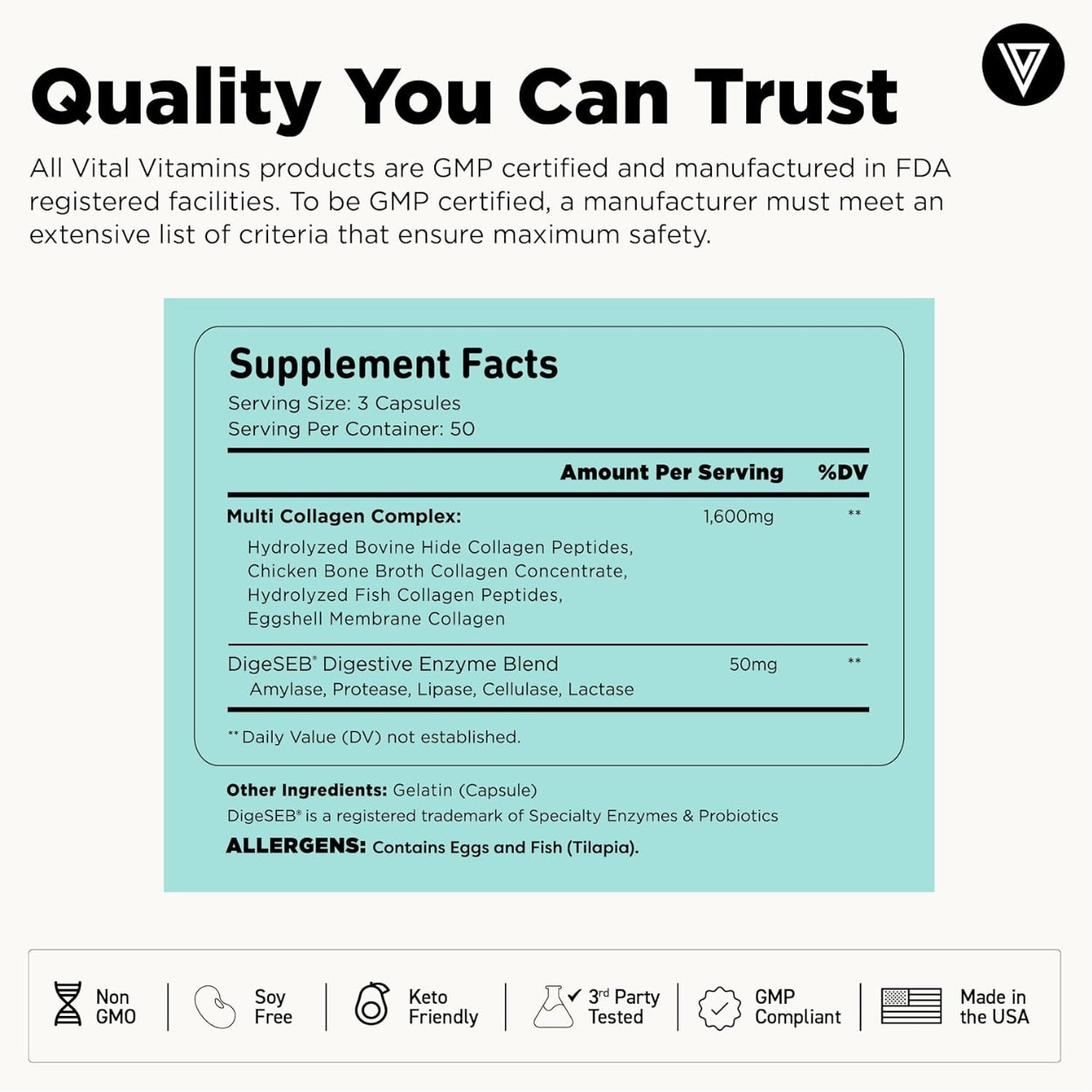 Colageno Complex 150 Capsulas Vital Vitamins