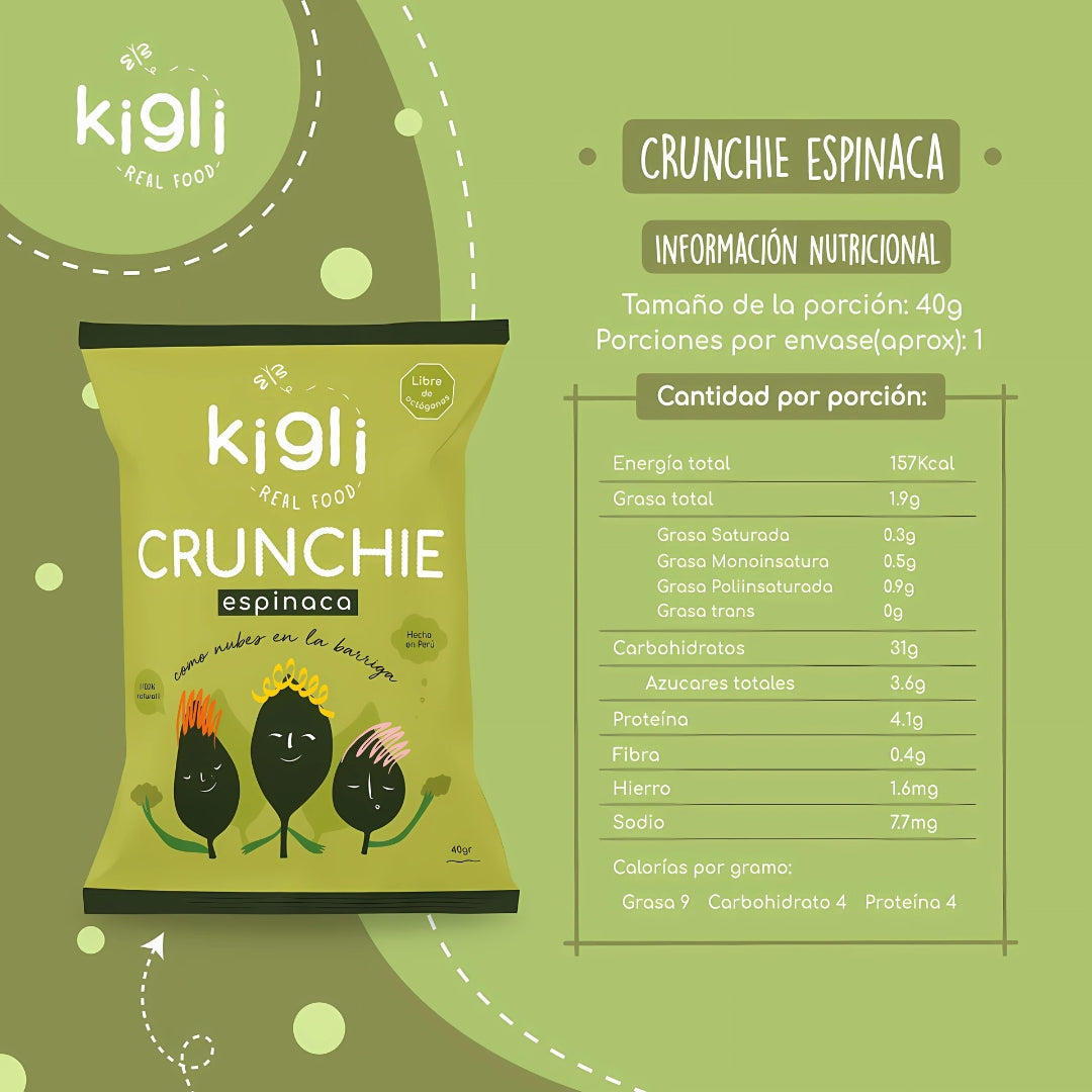 Crunchie Espinaca 40 Gr Kigli