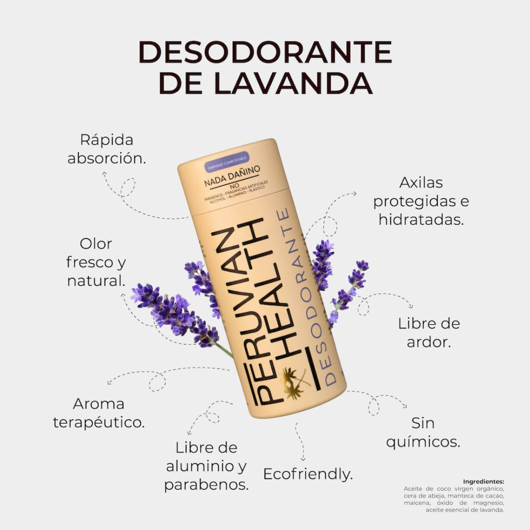 Desodorante Natural Lavanda 79 Gr Peruvian Health