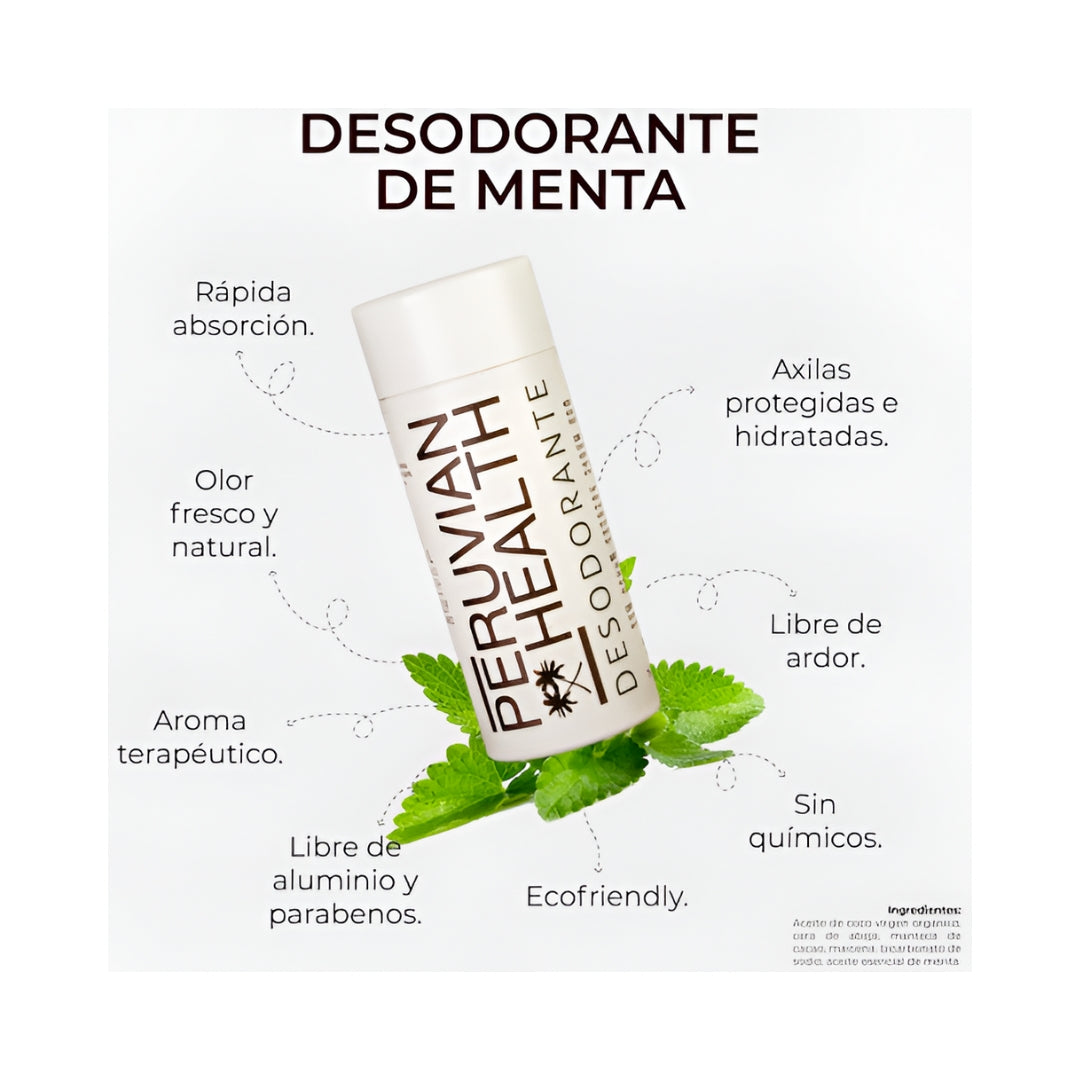 Desodorante Natural Menta 79 Gr Peruvian Health