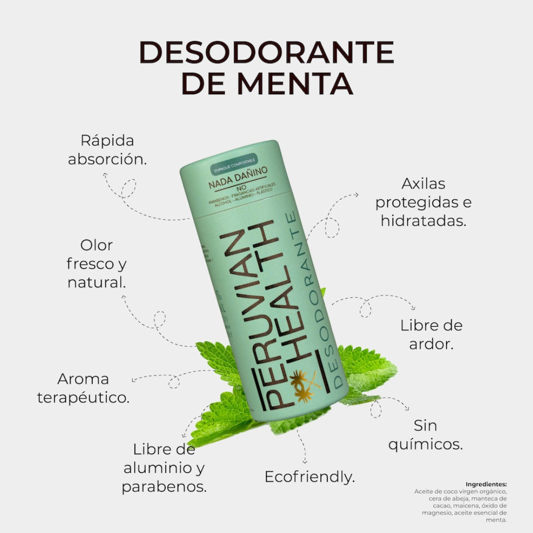Desodorante Natural Menta 79 Gr Peruvian Health