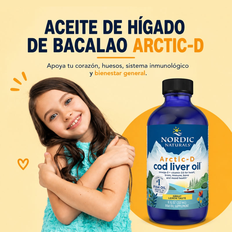 Arctic-D Aceite de hígado de bacalao + OMEGA-3 + VITAMINA D3 EPA + DHA