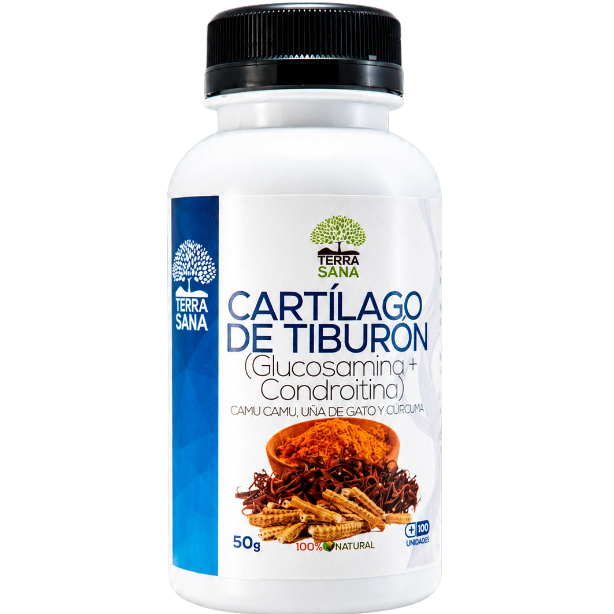 Glucosamina Cartilago De Tiburon Curcuma 100 Capsulas Terra Sana