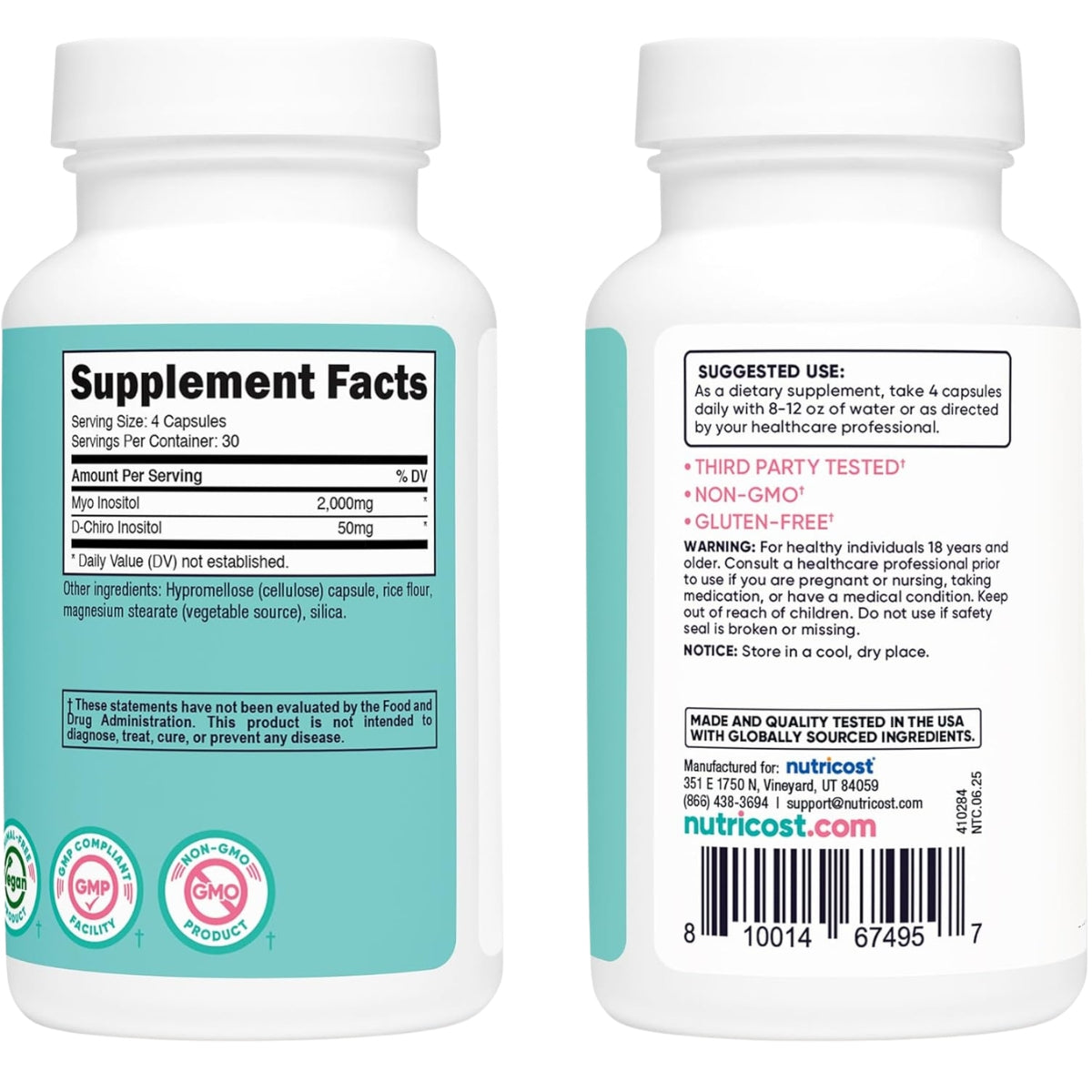 Myo Dchiro Inositol 120 Capsulas Nutricost Women