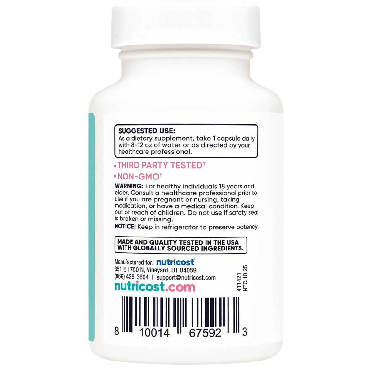 Probiotico 60 Billones CFU 60 Capsulas Nutricost Women