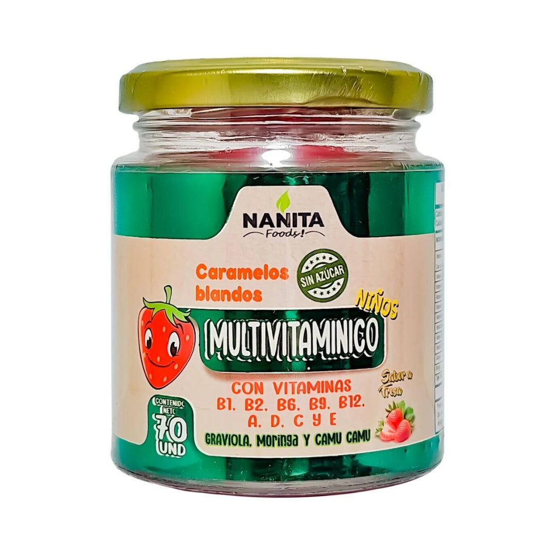 Multivitaminico Sin Azucar Niños 70 Gomitas Nanita Foods