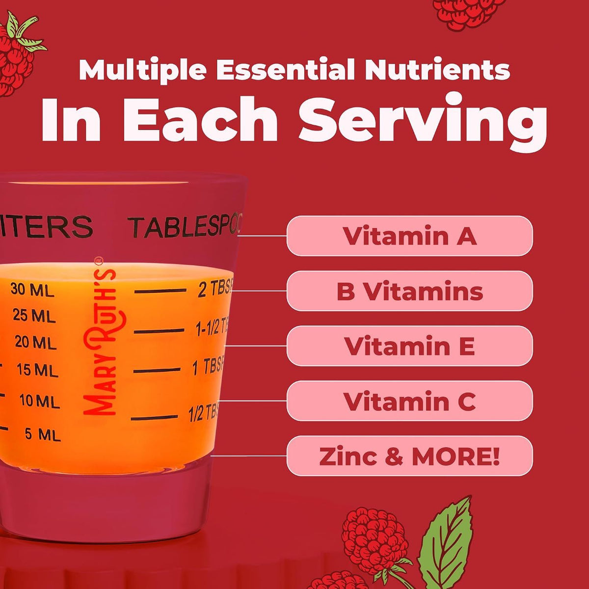 Multivitaminico Liquido Sabor Frambuesa 450 Ml Mary Ruths