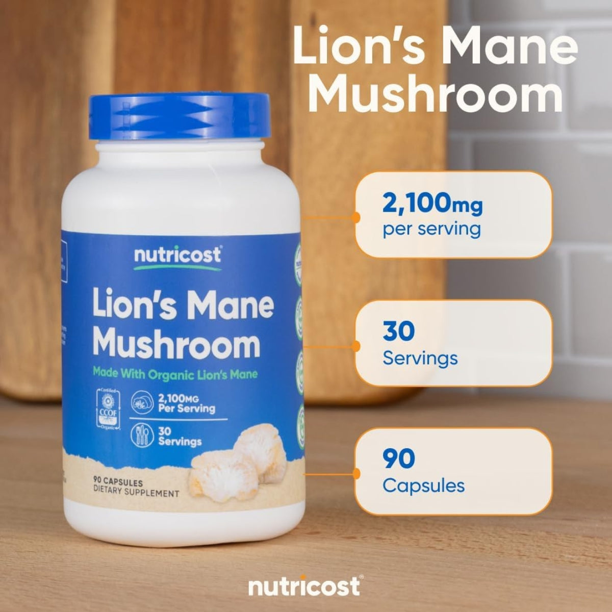 Melena De Leon 90 Capsulas Nutricost