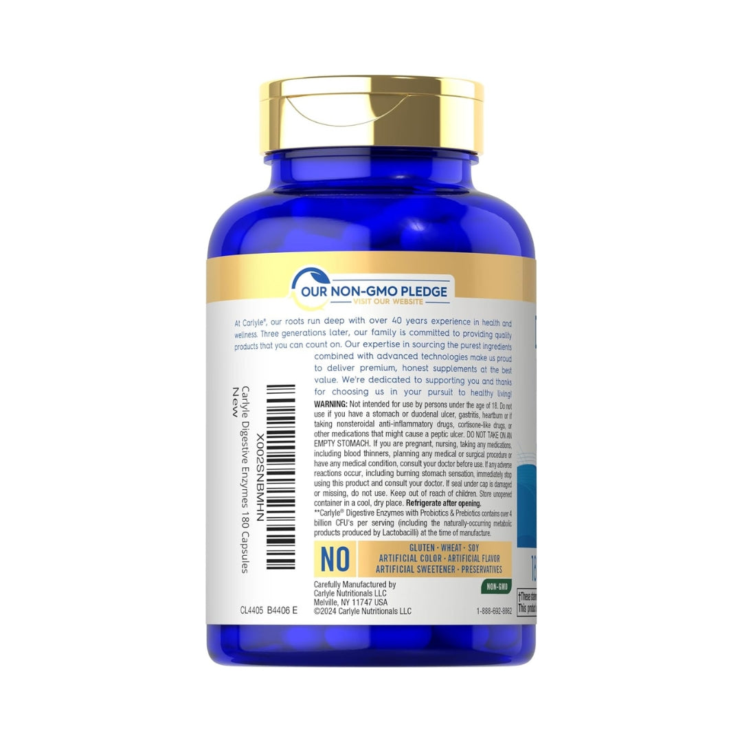 Enzimas Digestivas Probioticos Y Prebioticos 180 Capsulas Carlyle