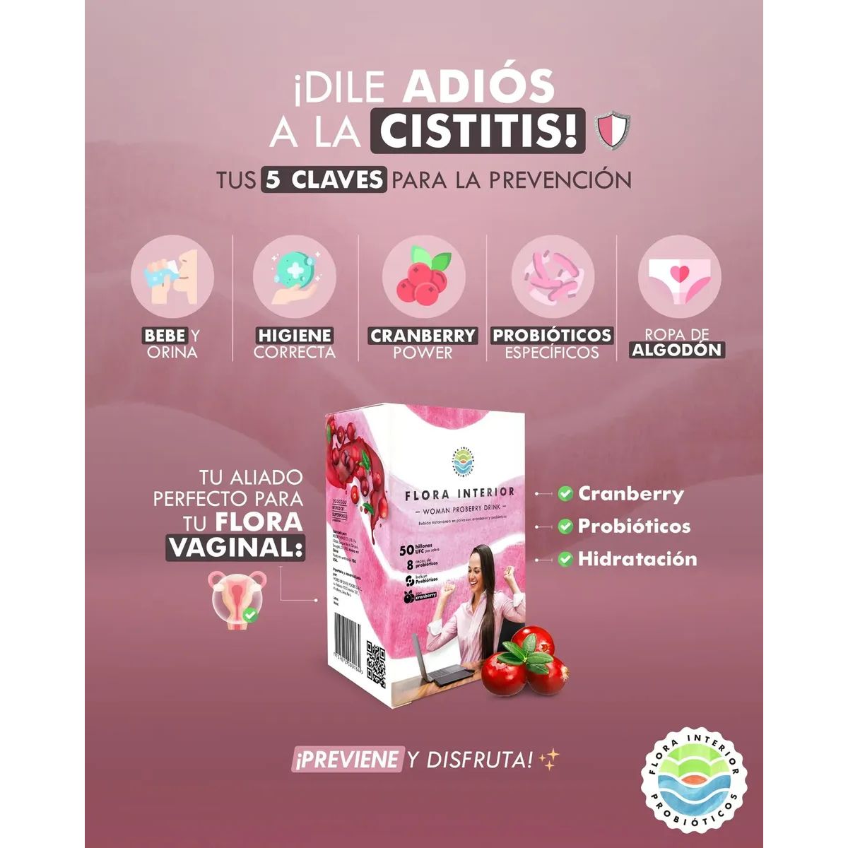 Probiotico Woman Proberry Drink 1 caja Flora Interior