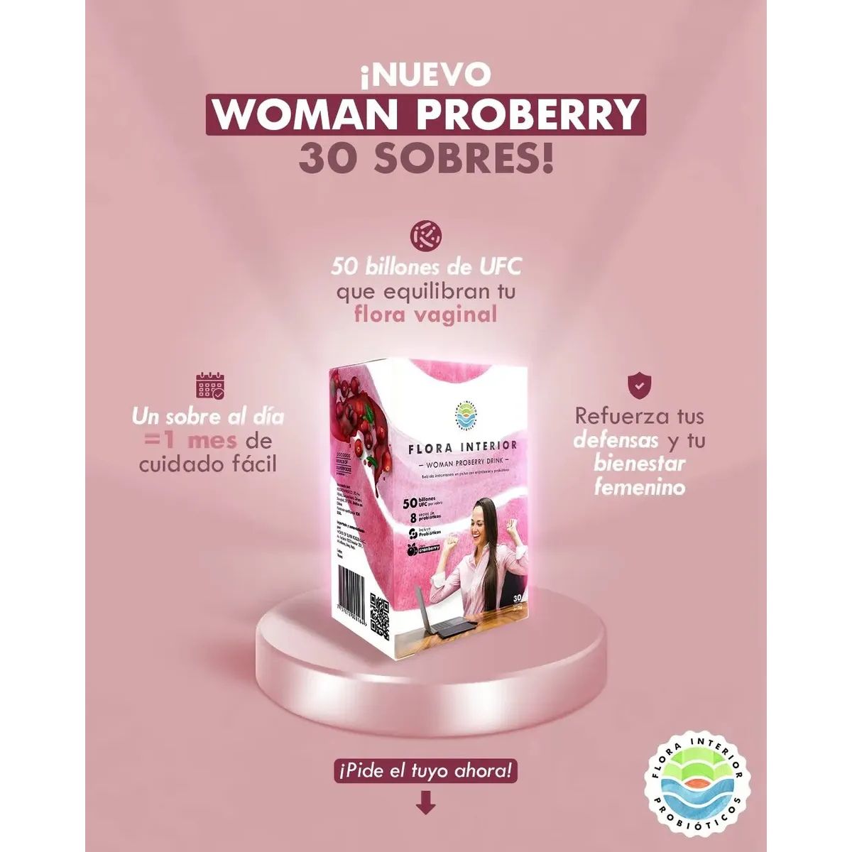 Probiotico Woman Proberry Drink 1 caja Flora Interior