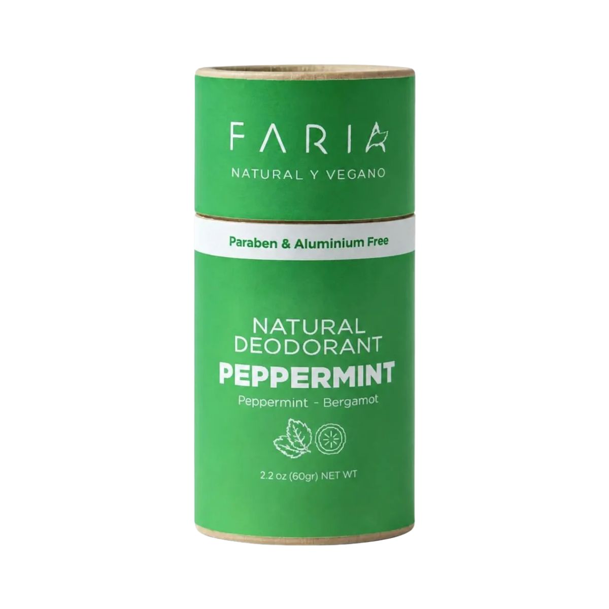 Desodorante Sin Aluminio Peppermint Bergamot 60 gr Faria
