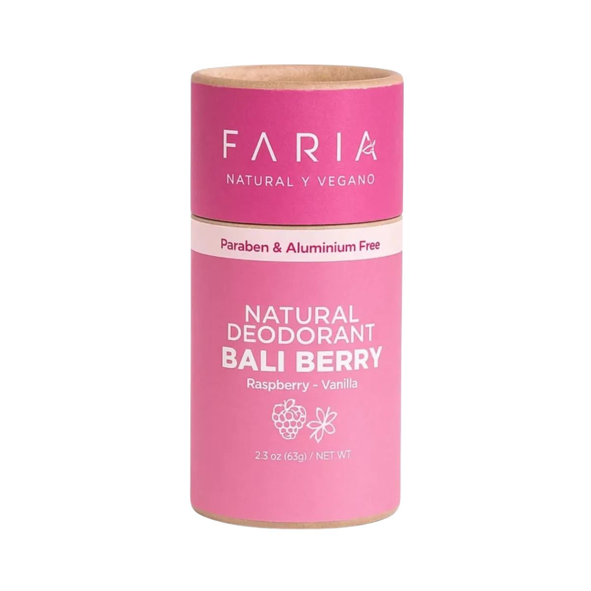 Desodorante Sin Aluminio Bali Berry Frutos Rojos 60 gr Faria