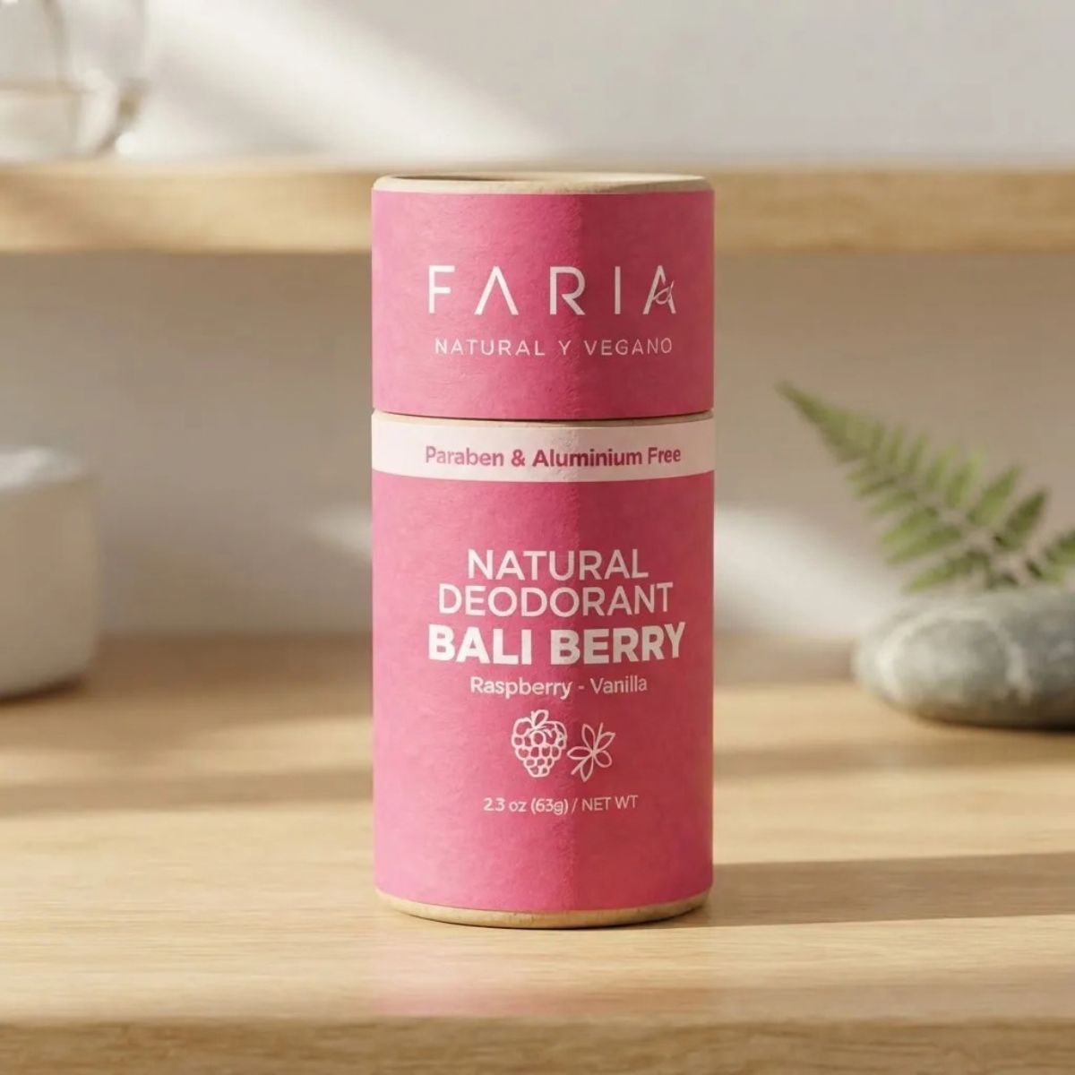 Desodorante Sin Aluminio Bali Berry Frutos Rojos 60 gr Faria