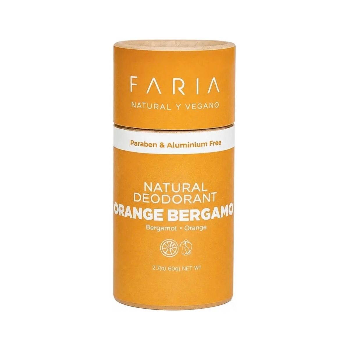 Desodorante Sin Aluminio Orange Bergamot 60 gr Faria