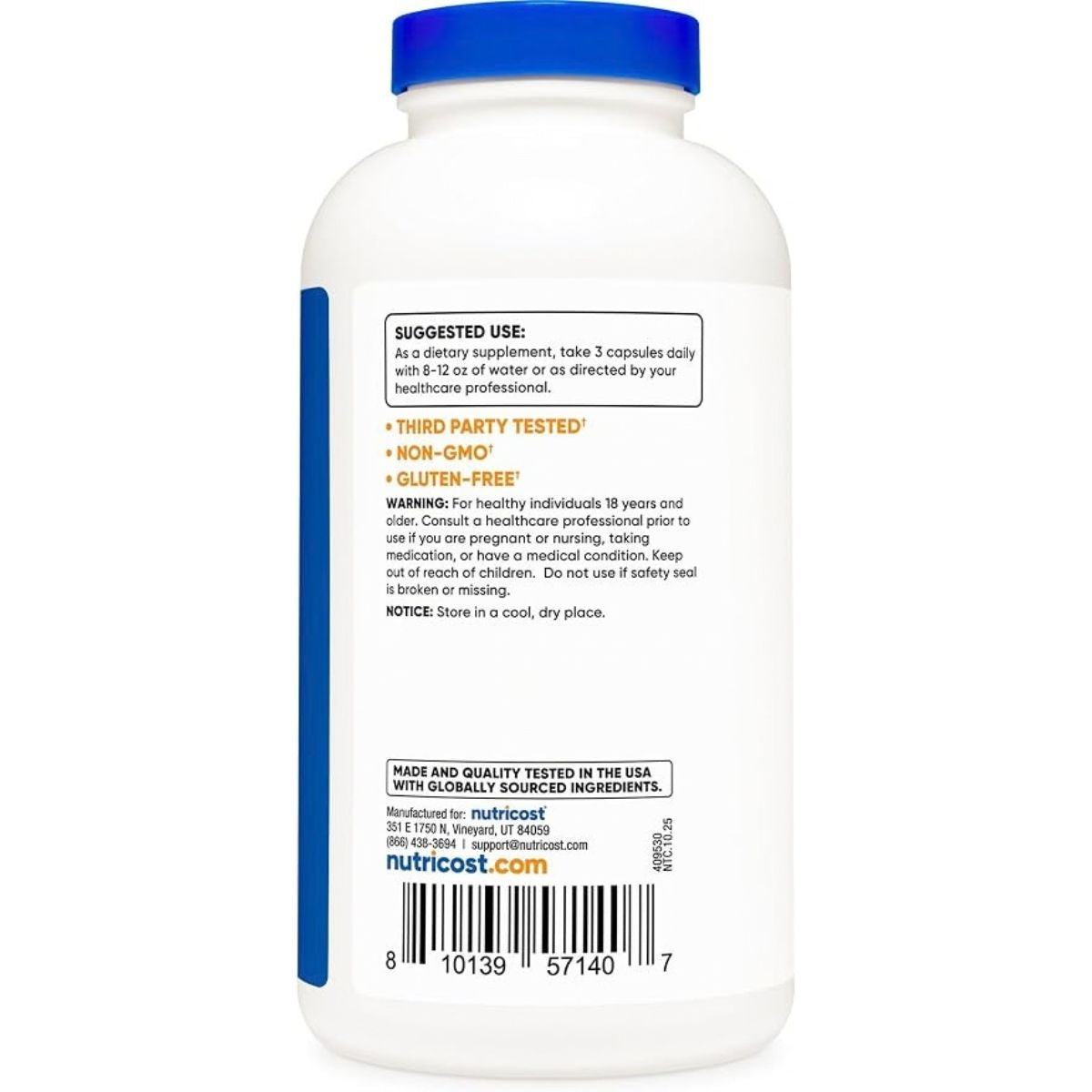 Magnesium Glycinate 210 Mg 360 Capsulas Nutricost