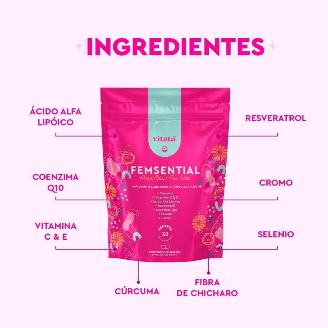Femsential Para Mujer 510 Gr 60 Capsulas Vitatu