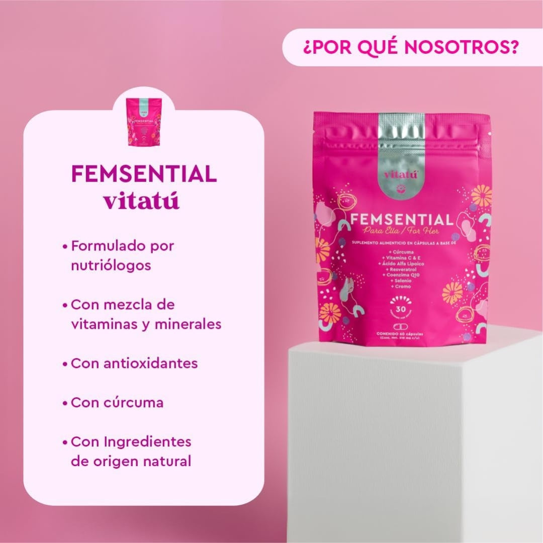 Femsential Para Mujer 510 Gr 60 Capsulas Vitatu
