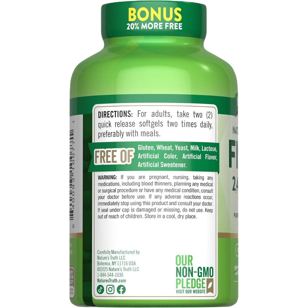 Fish Oil 2400 Mg Omega 3 120 Softgels Natures Truth