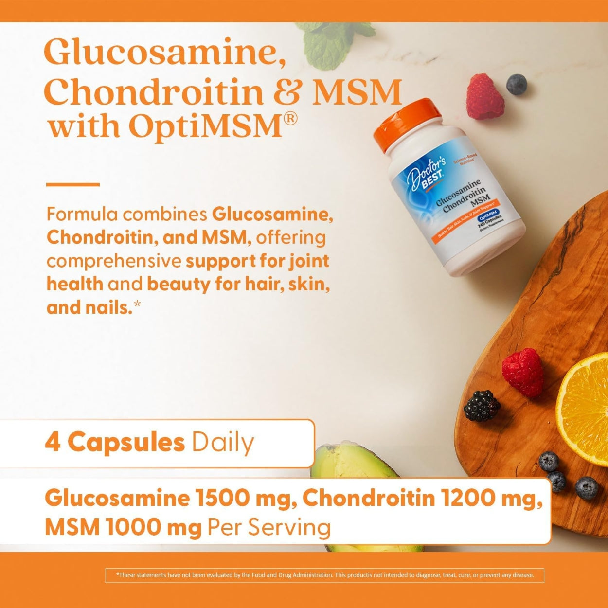 Glucosamina Condroitina y Msm 240 Capsulas Dr Best