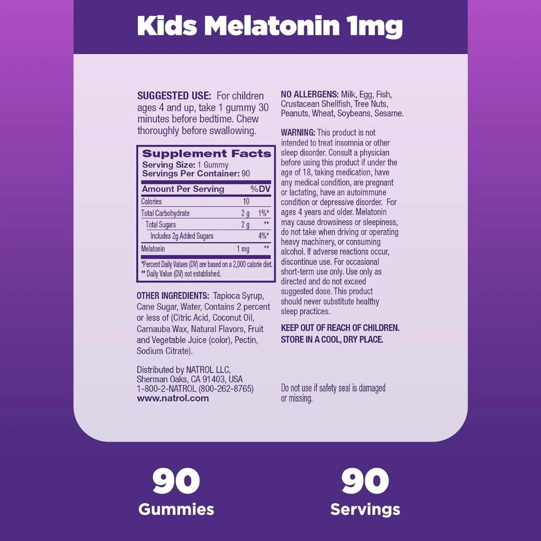 Gomitas Melatonina Kids 1Mg 90 Und Natrol