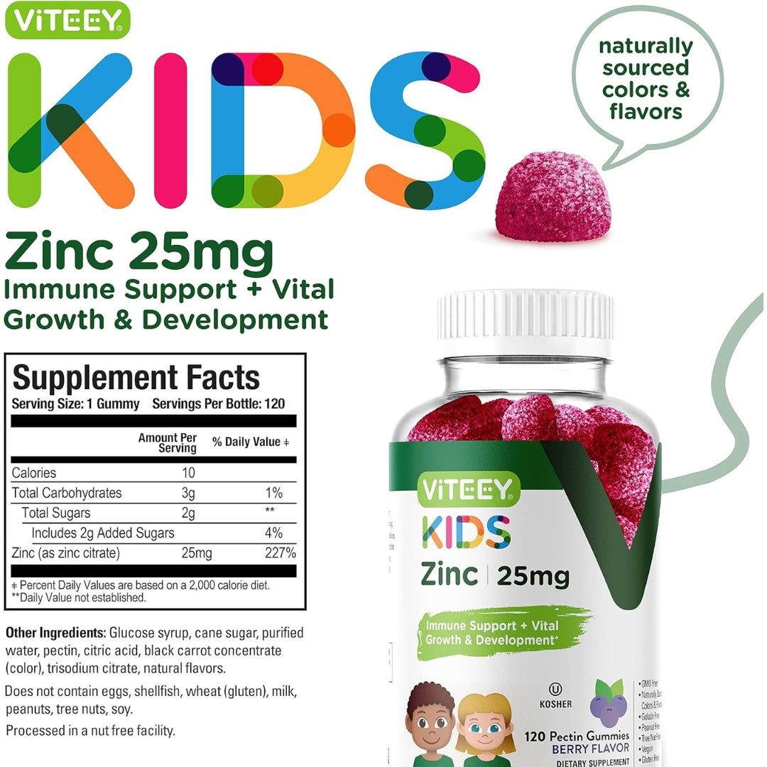 Gomita Con Zinc 25 Mg Niños 60 Und Viteey
