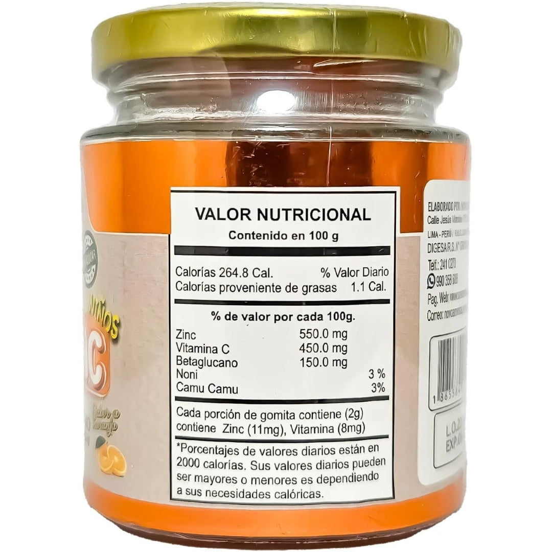 Inmuno Zinc Sin Azucar Niños 70 Caramelos Blandos Nanita Foods