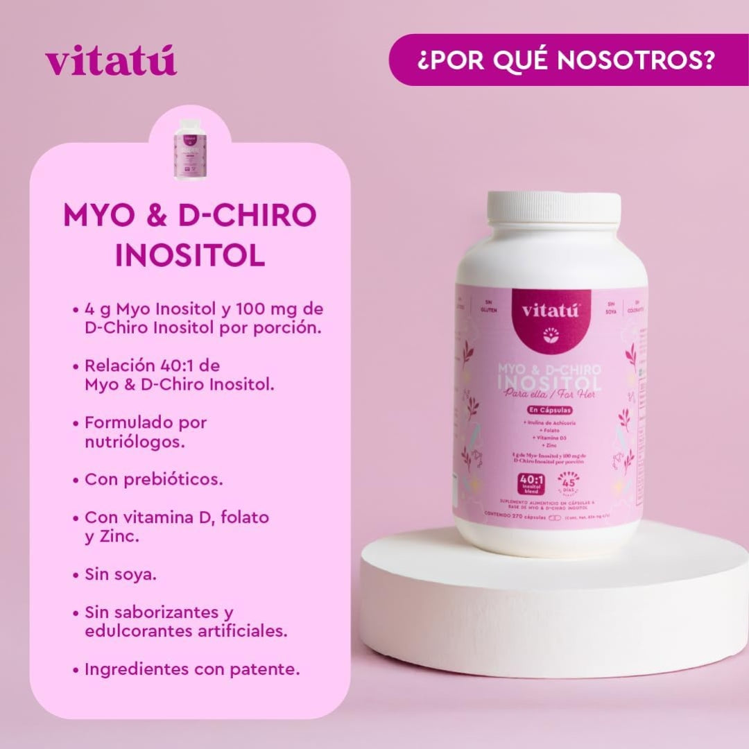 Inositol Myo & D Chiro  270 Capsulas Vitatu