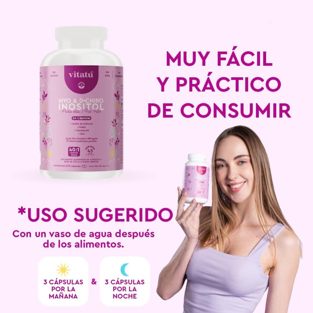 Inositol Myo & D Chiro  270 Capsulas Vitatu