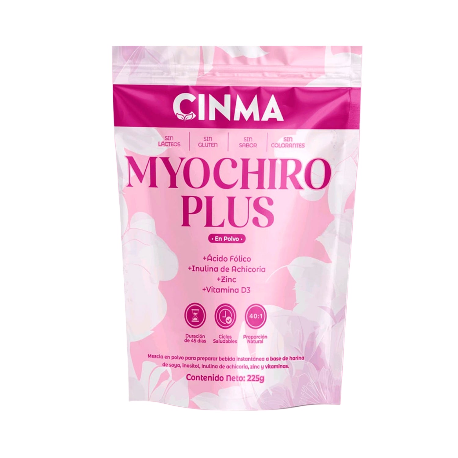 Inositol Myochiro Plus Con Acido Folato + Vitamina D3 + Zinc (225 g c/u)