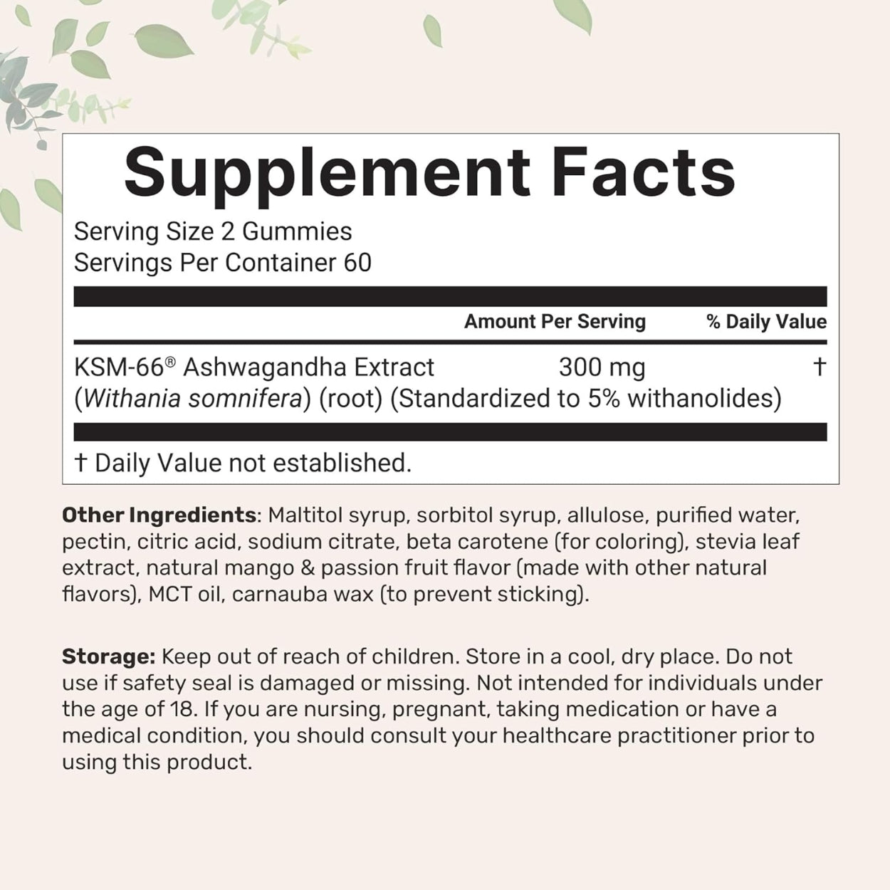 KSM 66 Ashwagandha 120 Gomitas  Microingredients
