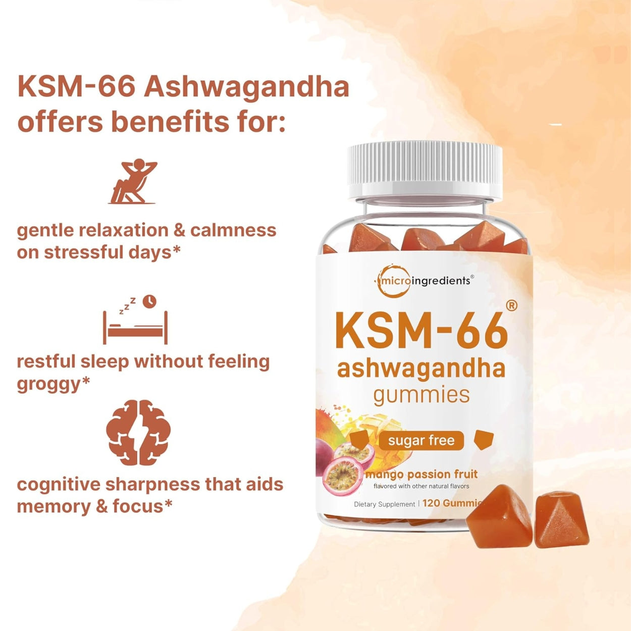 KSM 66 Ashwagandha 120 Gomitas  Microingredients