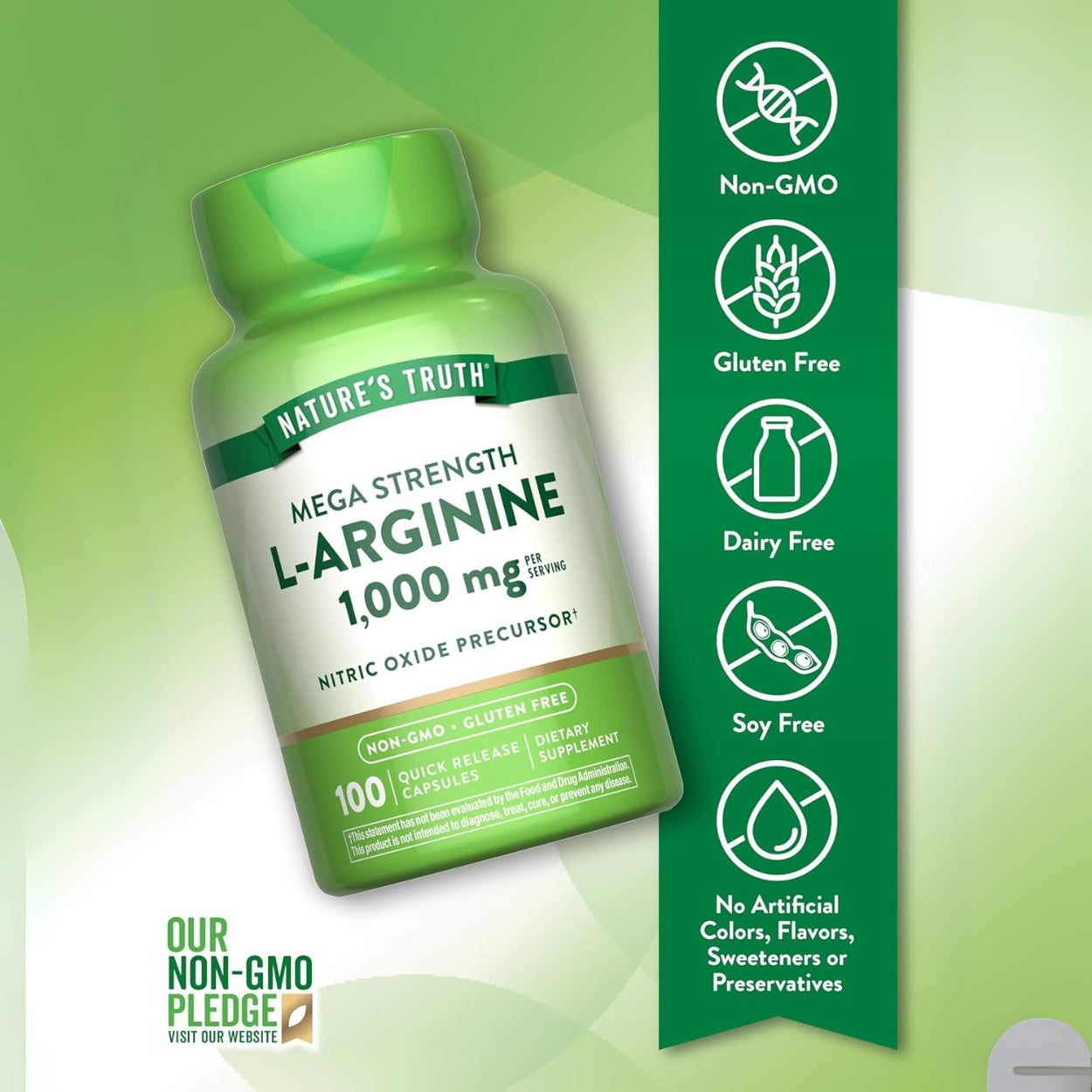 L Arginina 1000 Mg 100 Capsulas Natures Truth