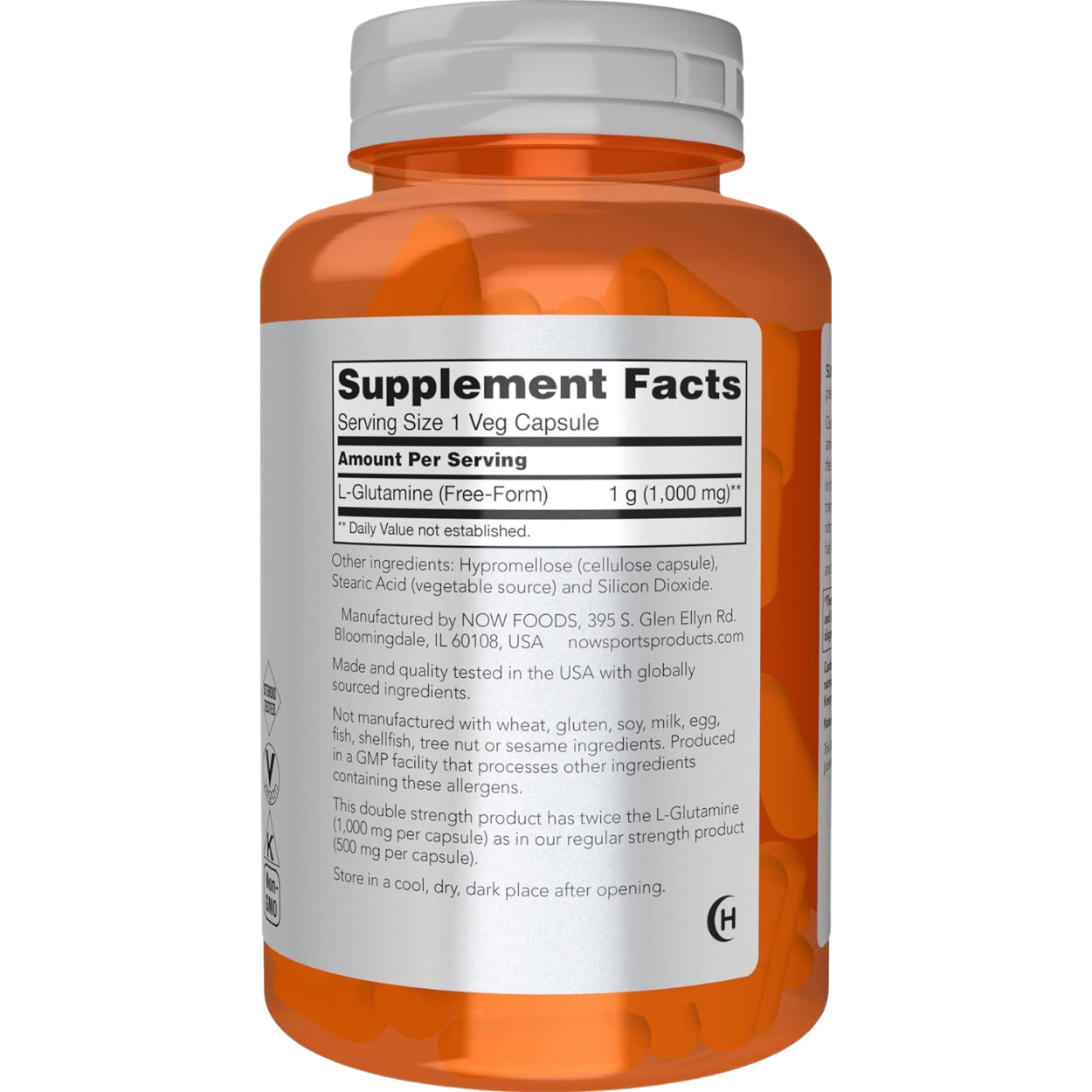 L Glutamina 1000 Mg 120 Capsulas Now Sports