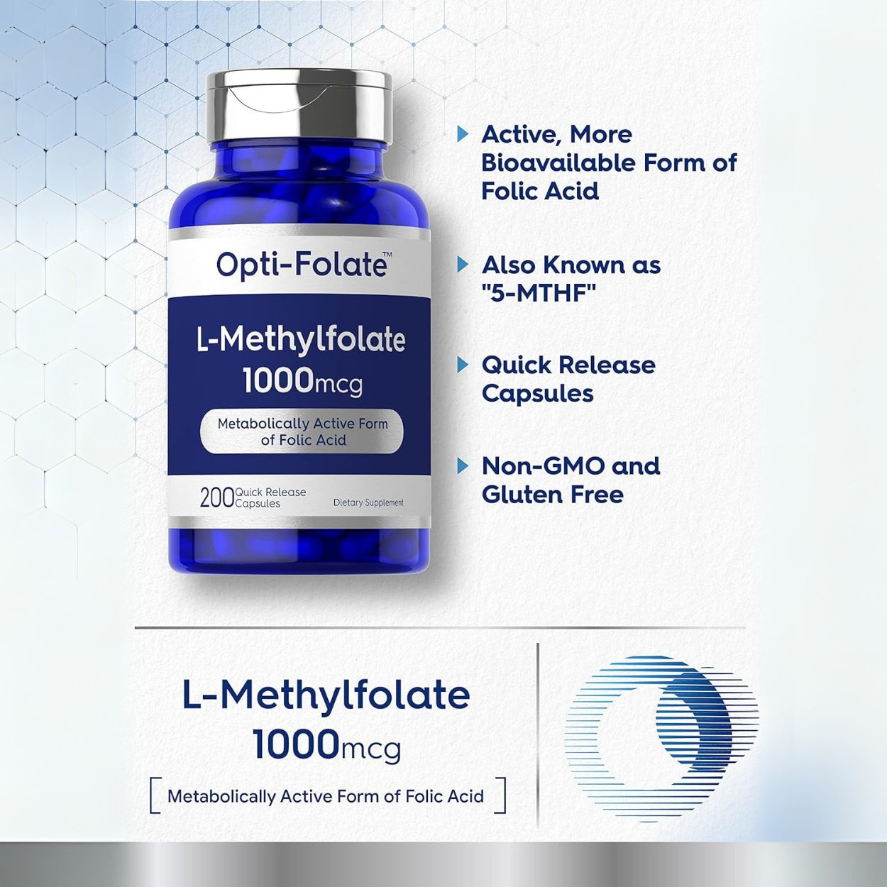 L Metilfolato 1000 Mcg 200 Capsulas Carlyle
