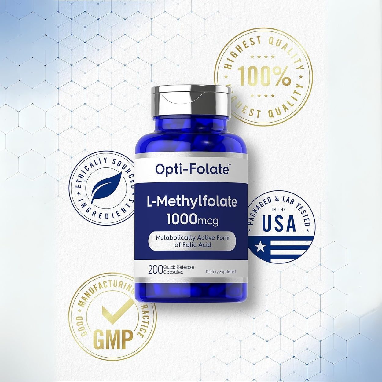 L Metilfolato 1000 Mcg 200 Capsulas Carlyle