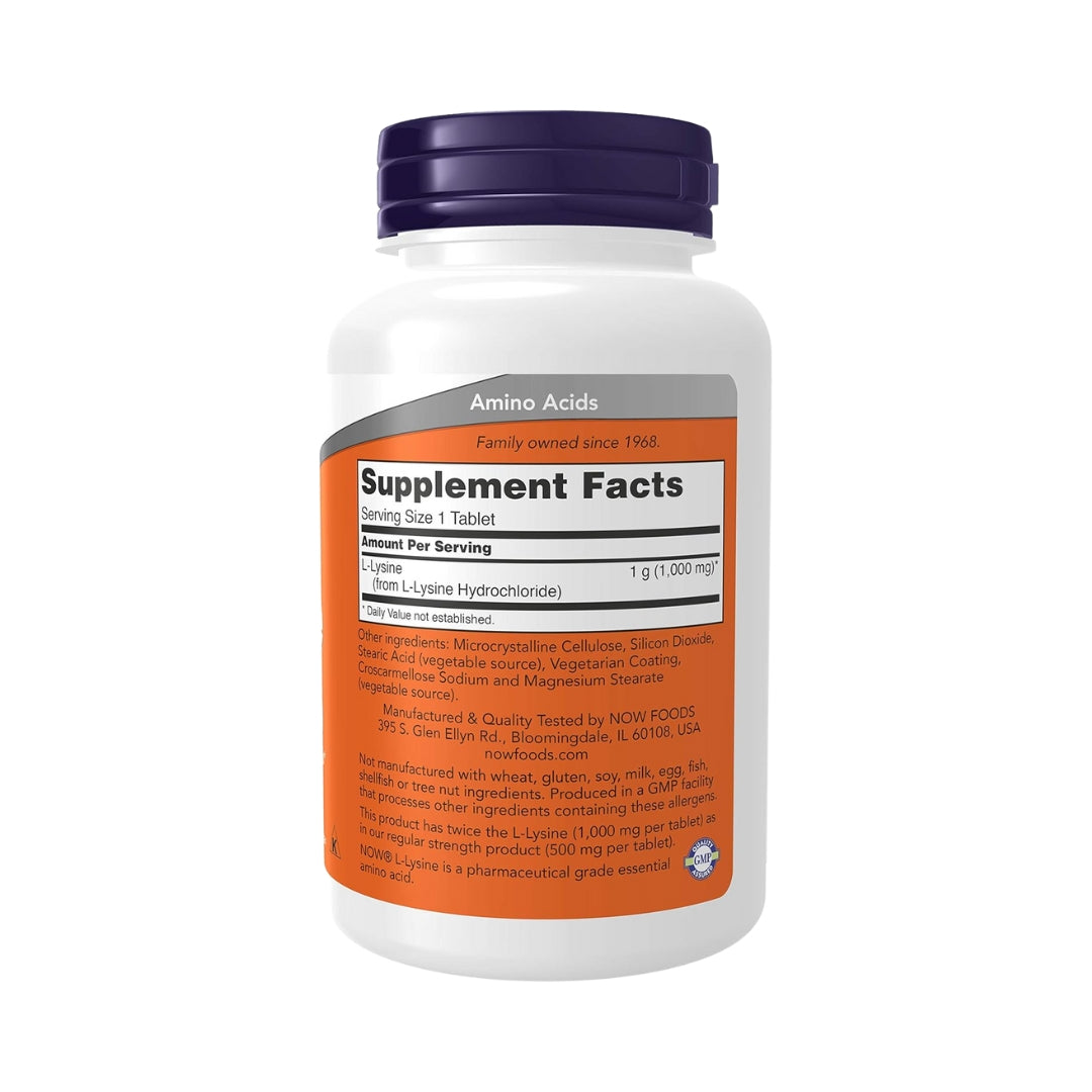 L Lysina 1000 Mg 100 Tabletas Now