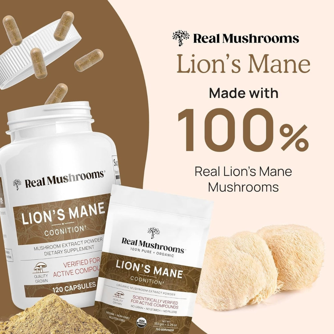 Lions Mane Cognition 120 Capsulas Real Mushrooms