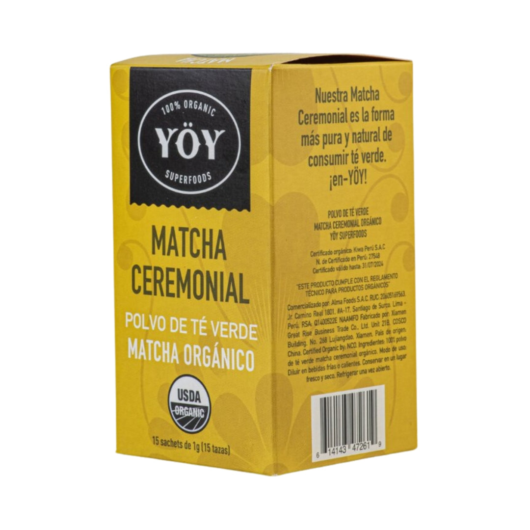 Matcha Ceremonial Organica 15 Sobres Yoy