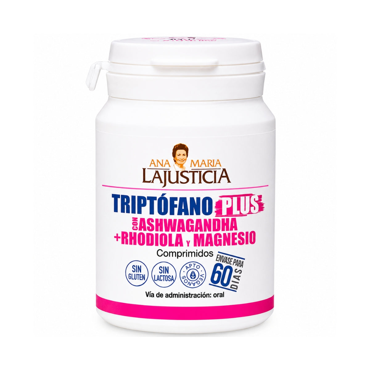 Triptofano Plus con Ashwagandha Rhodiola y Magnesio 60 Comprimidos Ana Maria La Justicia