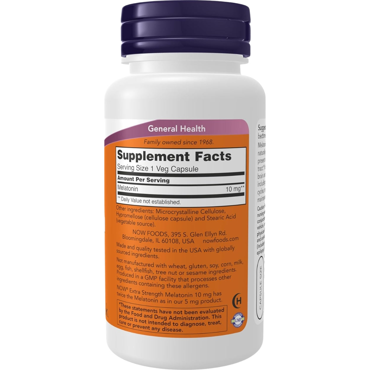 Melatonina 10 Mg Now 100 Capsulas Now
