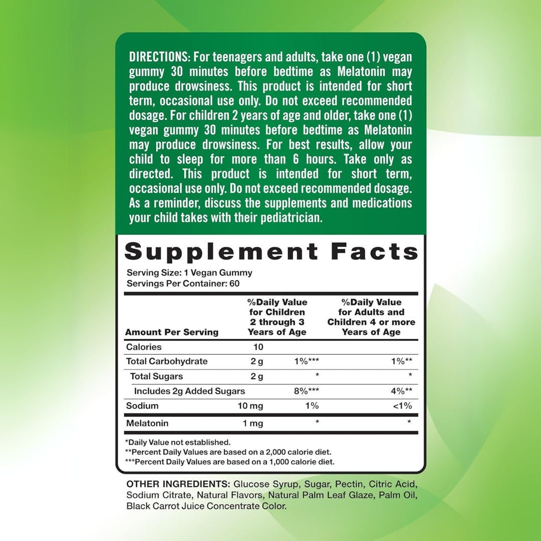Melatonina 1 Mg 60 Gomitas Natures Truth