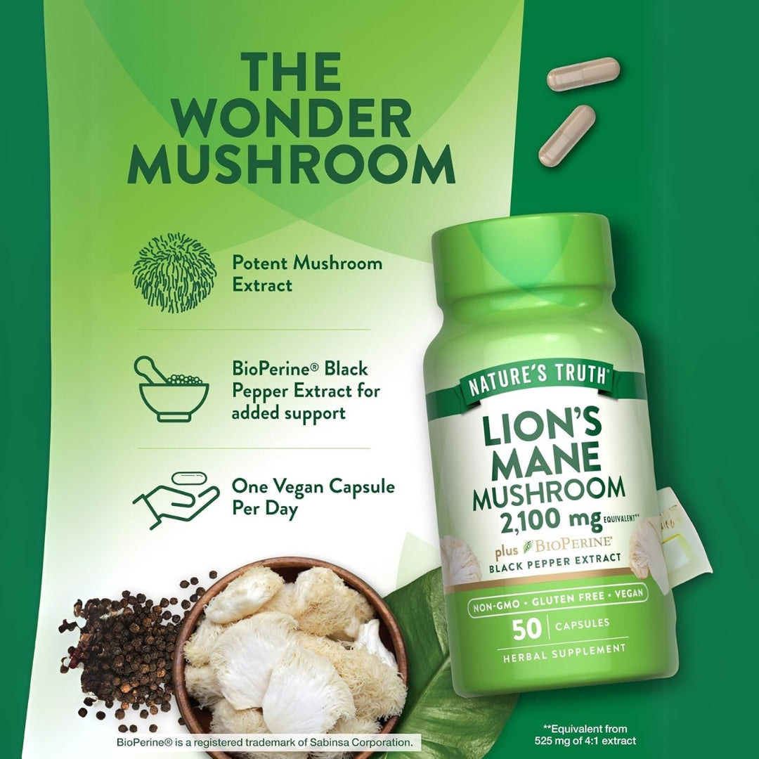 Melena De Leon 2100 Mg 50 Capsulas Natures Truth