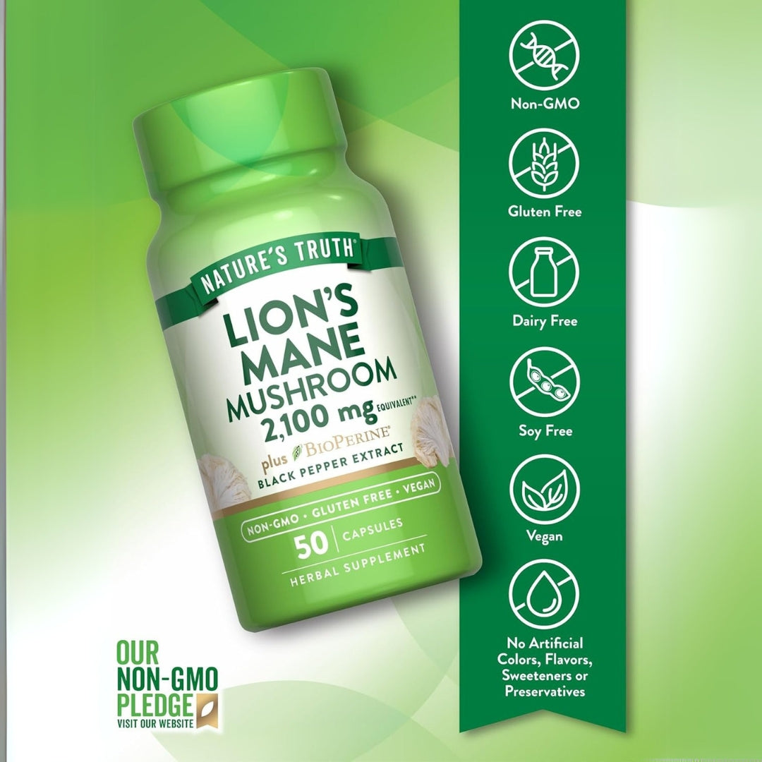 Melena De Leon 2100 Mg 50 Capsulas Natures Truth