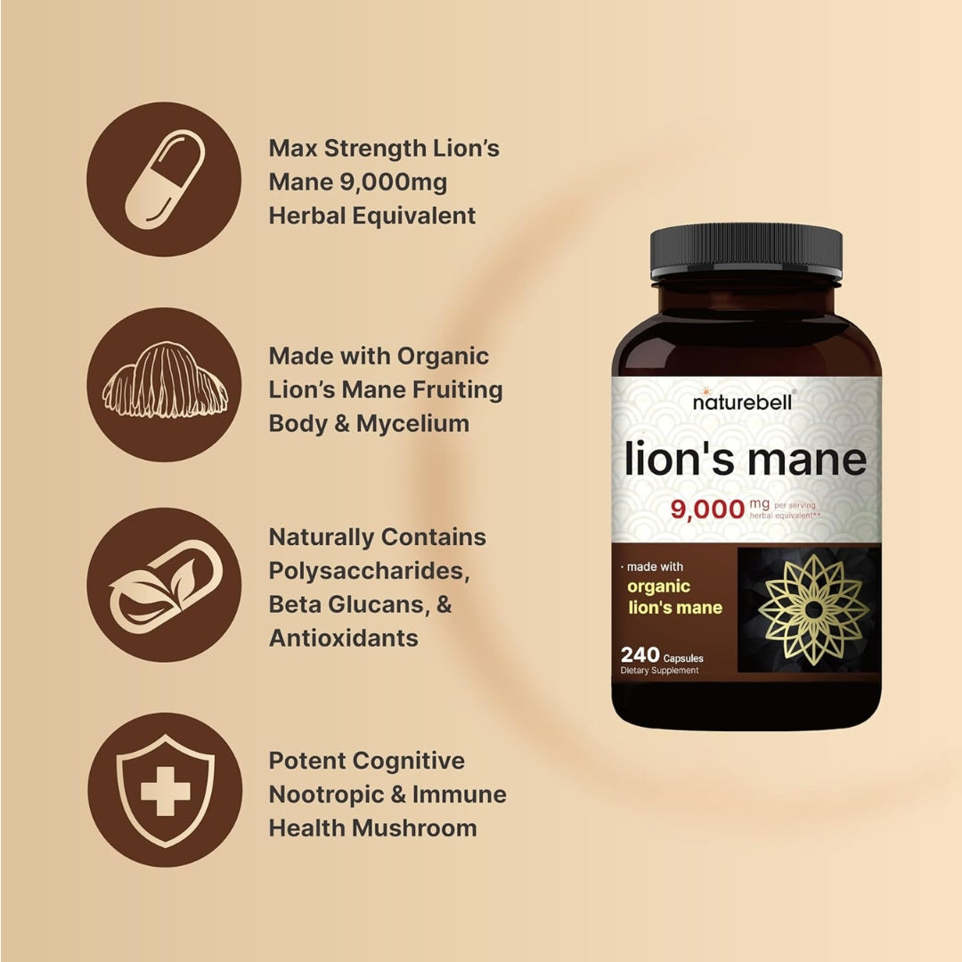 Melena De Leon 9000 Mg 240 Capsulas Naturebell