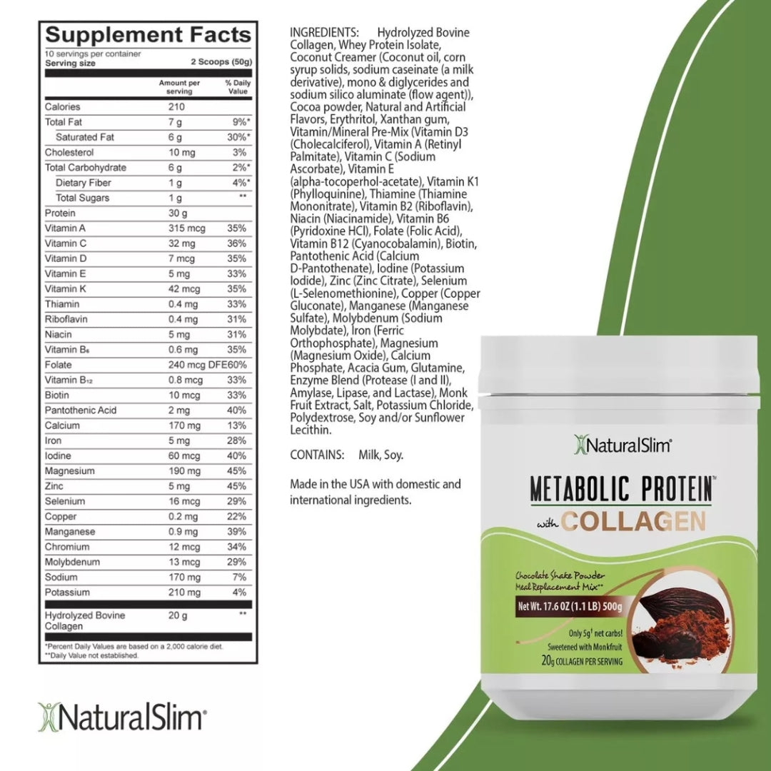 Metabolic Protein Colageno 500 Gr Natural Slim
