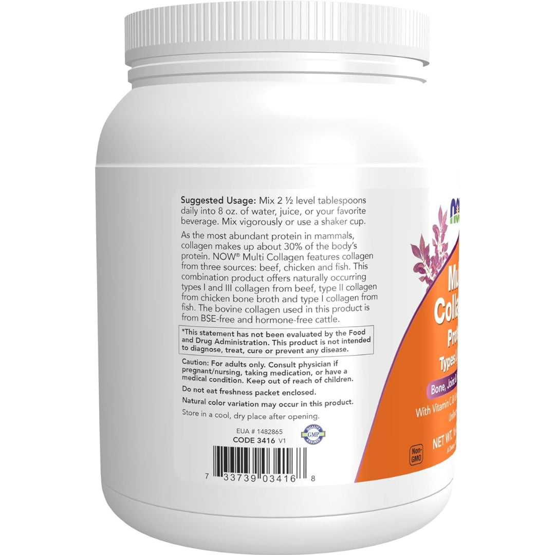 Multi Colageno Tipo 1 2 y 3 Con Proteina 454 Gr Now